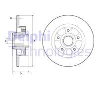 Disco freno DELPHI BG9132RS posteriore, pieno, 1 Pezzo