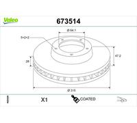 Disco freno (all' unità) VALEO 673514 per HONDA CR-V 1.6 i-DTEC 4WD 4x4