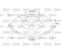 Disco freno (all' unità) VALEO 675414 per RENAULT SCÉNIC 1.5 dCi