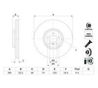 Disco freno anteriore BOSCH 0 986 479 E84 per BMW X5 3.0 xDrive 30 d