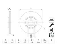 BOSCH 0 986 479 H10 Disco freno per MINI