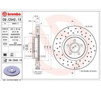 Disco freno anteriore BREMBO 09.C542.1X per FORD KUGA 2.0 TDCi