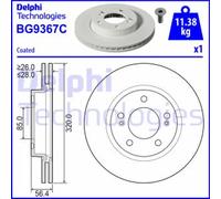 BG9367C Kit coppia dischi freno Delphi Anteriore per SSANGYONG REXTON