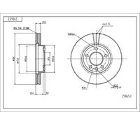 Disco freno anteriore HART 218 653 per VW TRANSPORTER 2.5 TDI