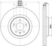 Disco Freno Anteriore HELLA Per AUDI PORSCHE A4 Allroad B8