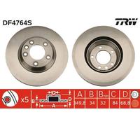 DISCO FRENO ANTERIORE SINISTRO TRW AUDI Q7 VOLKSWAGEN TOUAREG DF4764S