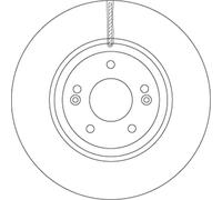 TRW Disco freno DF6545S anteriore ventilato Ø321 mm per Hyundai ix55