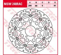 TRW Disco freno MSW248RAC anteriore flottante racing con ABE – 1 pezzo
