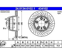 Disco freno Assale anteriore Dx per PORSCHE 911