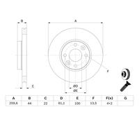 Disco freno Assale anteriore per ALFA ROMEO DACIA LADA NISSAN RENAULT ALMERA CLI