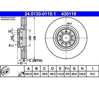 Disco freno Assale anteriore per AUDI A4