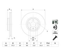 Disco freno Assale anteriore per AUDI A4 A4 Allroad A5 A6 A6 Allroad A7 Q5
