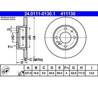 Disco freno Assale anteriore per AUTOBIANCHI FIAT LANCIA SEAT 124 125 127 128 13