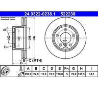 Disco freno Assale anteriore per BMW 1 3
