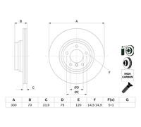 Disco freno Assale anteriore per BMW 1 3 X1