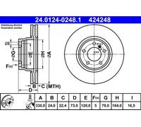 Disco freno Assale anteriore per BMW 2 3 4