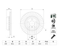 Disco freno Assale anteriore per BMW 5