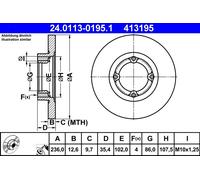 Disco freno Assale anteriore per CHEVROLET DAEWOO MATIZ SPARK