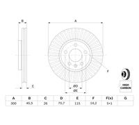 Disco freno Assale anteriore per CHEVROLET OPEL VAUXHALL AMPERA ASTRA ASTRA J CR