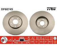 Disco freno Assale anteriore per CHRYSLER MERCEDES-BENZ CLASSE E CLK CROSSFIRE S