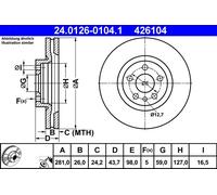 Disco freno Assale anteriore per CITROËN FIAT LANCIA PEUGEOT 806 EVASION EXPERT