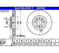 Disco freno Assale anteriore per CITROËN PEUGEOT 407 607 C6