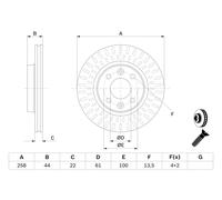 Disco freno Assale anteriore per DACIA LADA RENAULT SMART CLIO FORFOUR FORTWO JO
