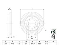 Disco freno Assale anteriore per FIAT MITSUBISHI FULLBACK L200 L200 / TRITON PAJ