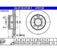 Disco freno Assale anteriore per HYUNDAI ATOS