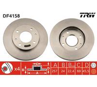 Disco freno Assale anteriore per HYUNDAI COUPE LANTRA SONATA