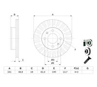 Disco freno Assale anteriore per HYUNDAI KIA i10 PICANTO