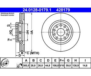 Disco freno Assale anteriore per LANCIA THESIS