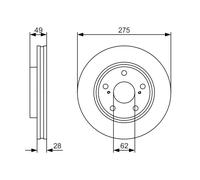 Disco freno Assale anteriore per LEXUS TOYOTA CAMRY ES