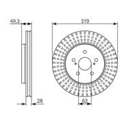 Disco freno Assale anteriore per LEXUS TOYOTA HARRIER HIGHLANDER / KLUGER RX