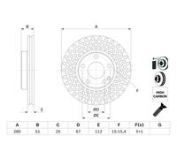 Disco freno Assale anteriore per MERCEDES-BENZ CLA