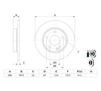 Disco freno Assale anteriore per MERCEDES-BENZ CLASSE A