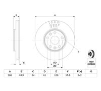 Disco freno Assale anteriore per MERCEDES-BENZ RENAULT CITAN KANGOO KANGOO / GRA