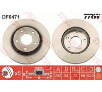 Disco freno Assale anteriore per NISSAN BLUEBIRD SYLPHY / SYLPHY JUKE PULSAR SEN