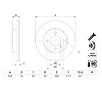Disco freno Assale anteriore per OPEL VAUXHALL KARL VIVA