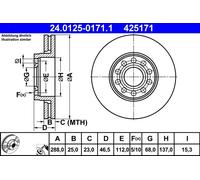 Disco freno Assale anteriore per SKODA VW PASSAT SUPERB
