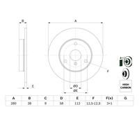 Disco freno Assale anteriore per SMART CABRIO CITY-COUPE CROSSBLADE FORTWO ROADS