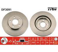 Disco freno Assale anteriore per SUBARU IMPREZA LEGACY SVX
