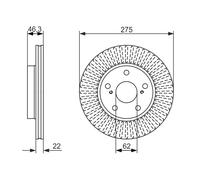 Disco freno Assale anteriore per TOYOTA AURIS COROLLA