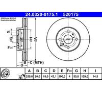 Disco freno Assale anteriore per TOYOTA bB IST MR2 PROBOX / SUCCEED VIOS / SOLUN