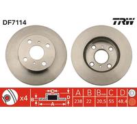 Disco freno Assale anteriore per TOYOTA COROLLA COROLLA LEVIN SPRINTER