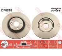 Disco freno Assale anteriore per VOLVO C70 S40 V50