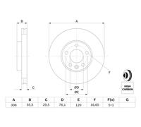 Disco freno Assale anteriore per VW CALIFORNIA MULTIVAN TOUAREG TRANSPORTER TRAN