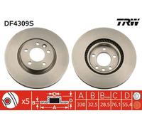 Disco freno Assale anteriore per VW CALIFORNIA MULTIVAN TRANSPORTER