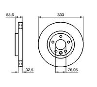Disco freno Assale anteriore per VW CALIFORNIA MULTIVAN TRANSPORTER