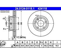 Disco freno Assale anteriore per VW TRANSPORTER